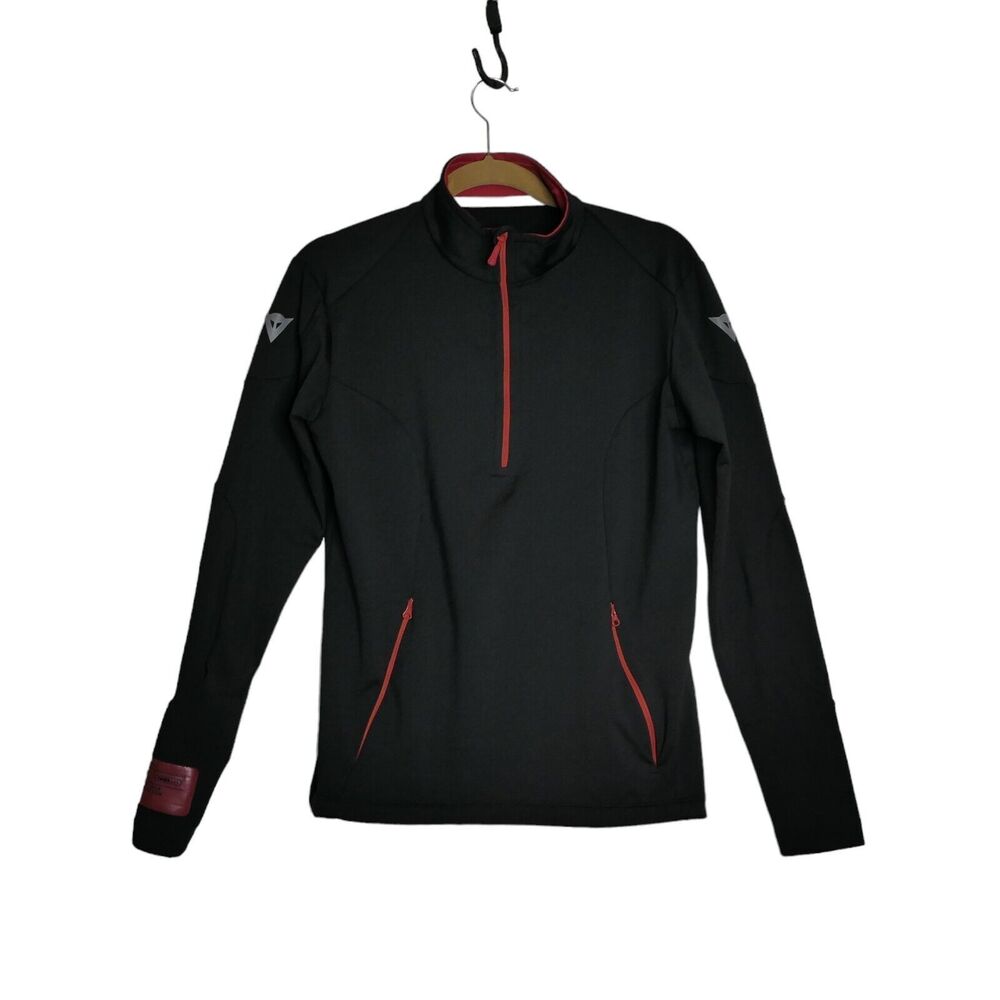 Dainese Sz L Unisex Athletic Jacket 1/2 Zip Black Heat Layer Protection Ski EUC